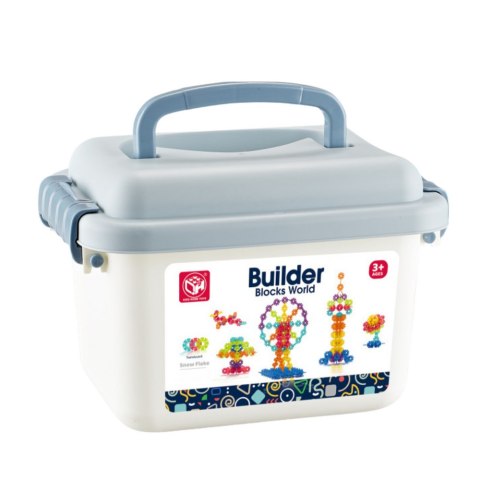 LEAN Toys Zestaw Klocków Śnieżynki W Walizce Konstrukcyjne 140el