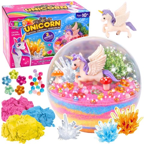 LEAN Toys Zestaw Kreatywny DIY 2w1 Terrarium Dla Jednorożca Hodowla Kryształów