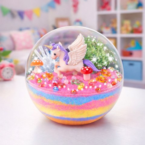 LEAN Toys Zestaw Kreatywny DIY 2w1 Terrarium Dla Jednorożca Hodowla Kryształów