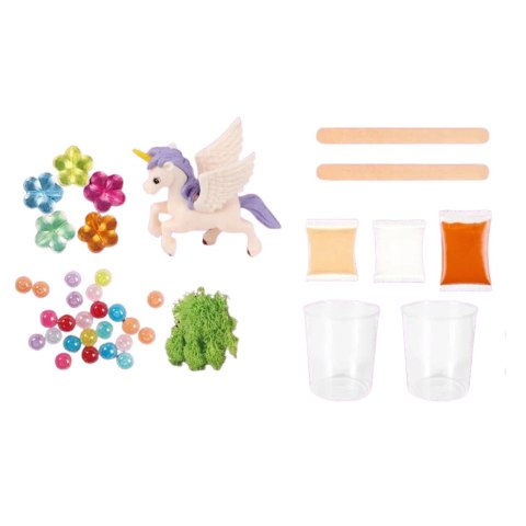 LEAN Toys Zestaw Kreatywny DIY 2w1 Terrarium Dla Jednorożca Hodowla Kryształów