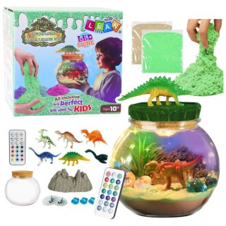 LEAN Toys Zestaw Kreatywny Terrarium Dla Dinozaurów DIY Lampka LED Pilot
