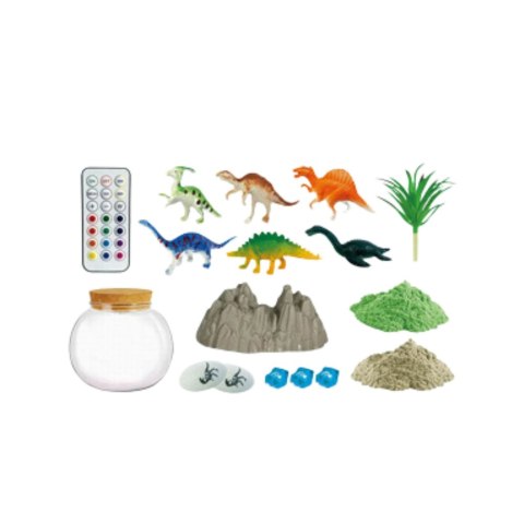 LEAN Toys Zestaw Kreatywny Terrarium Dla Dinozaurów DIY Lampka LED Pilot