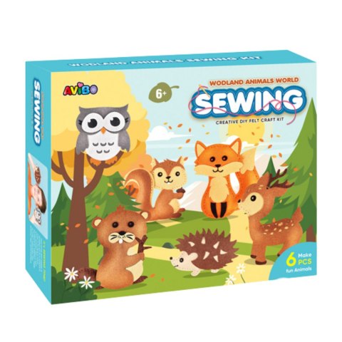 LEAN Toys Zestaw Kreatywny Wyszywanki Filcowe Zwierzątka Leśne 6szt