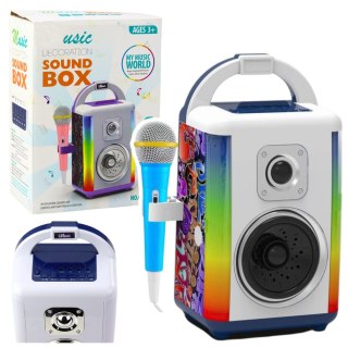 LEAN Toys Zestaw Muzyczny Sound Box Mikrofon Głośnik Bluetooth MP3 Nagrywanie LED