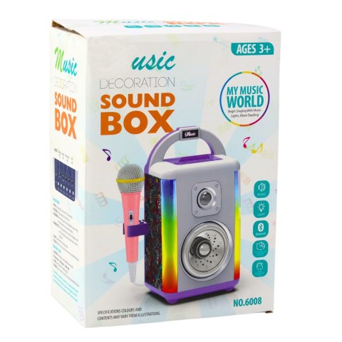 LEAN Toys Zestaw Muzyczny Sound Box Mikrofon Głośnik Bluetooth MP3 Nagrywanie LED