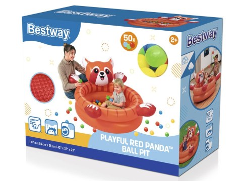 Producent niezdefiniowany Bestway Suchy basen z kulkami Czerwona PANDA 107x94cm + 50 kulek 52702