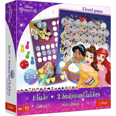 Trefl Gry Gra planszowa 2w1 Chińczyk Węże i drabiny Disney Princess Trefl 02418