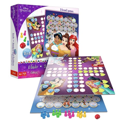 Trefl Gry Gra planszowa 2w1 Chińczyk Węże i drabiny Disney Princess Trefl 02418