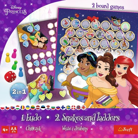Trefl Gry Gra planszowa 2w1 Chińczyk Węże i drabiny Disney Princess Trefl 02418