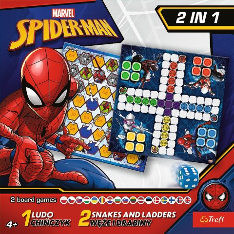 Trefl Gry Gra planszowa 2w1 Chińczyk Węże i drabiny Spider-Man Trefl 02419