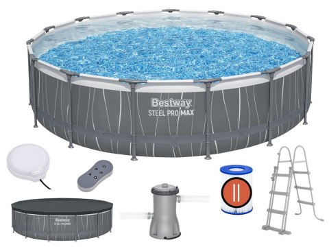 Bestway Bestway Basen STELAŻOWY z kolorowym podświetleniem LED 457x107cm 7w1 561GD