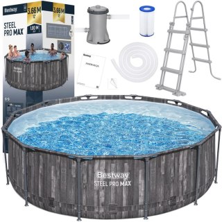 Bestway Bestway Basen stelażowy 366x100cm 8w1 drewno 5614X