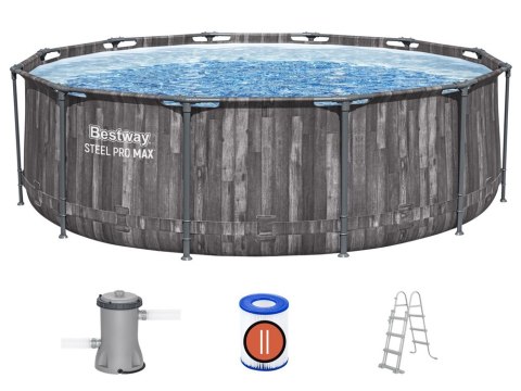 Bestway Bestway Basen stelażowy 366x100cm 8w1 drewno 5614X