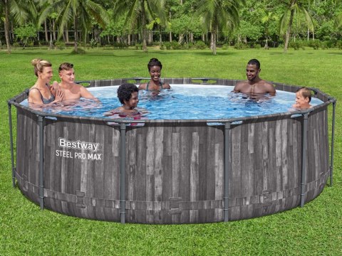 Bestway Bestway Basen stelażowy 366x100cm 8w1 drewno 5614X