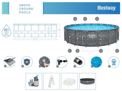 Bestway Bestway Basen stelażowy CAŁOROCZNY 549x132cm 6w1 561KC
