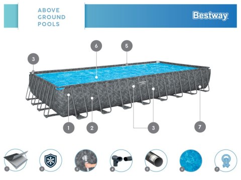 Bestway Bestway Basen stelażowy CAŁOROCZNY 956x488x132cm 7w1 561KJ
