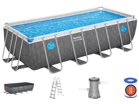 Bestway Bestway Basen stelażowy Splashview 488x244x122cm szary rattan 10w1 561MB