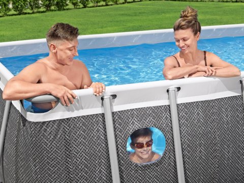 Bestway Bestway Basen stelażowy Splashview 488x244x122cm szary rattan 10w1 561MB