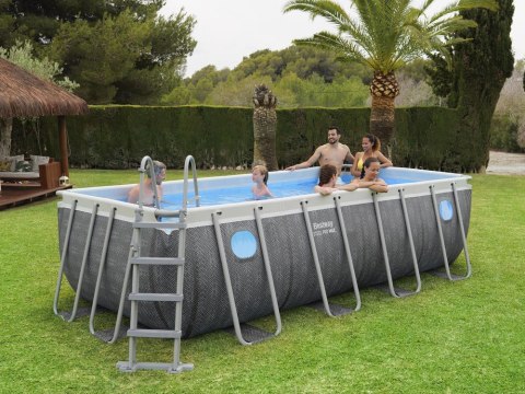 Bestway Bestway Basen stelażowy Splashview 488x244x122cm szary rattan 10w1 561MB