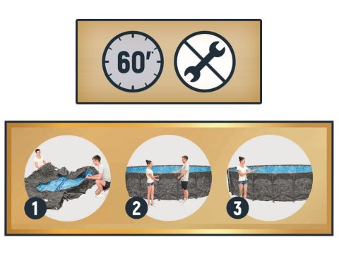 Bestway Bestway Basen stelażowy całoroczny 610x 132cm APX365 pompa drabinka 561KE