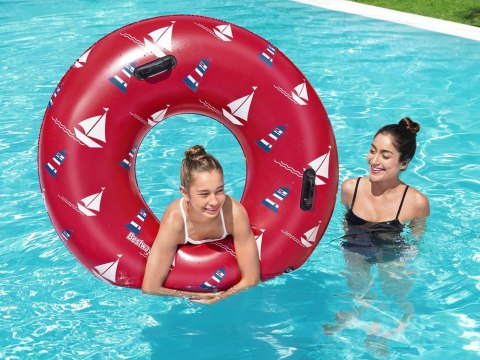 Bestway Bestway Dmuchane koło do pływania z uchwytami CZERWONE STATKI 119cm 36353