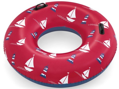 Bestway Bestway Dmuchane koło do pływania z uchwytami CZERWONE STATKI 119cm 36353