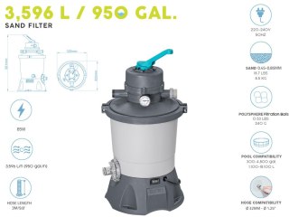 Bestway Bestway Pompa piaskowa do basenu 3596 l/h na kulki filtracyjne 58515