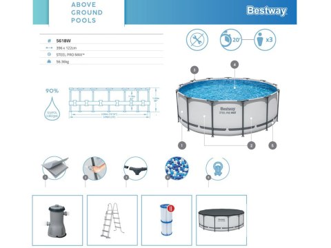 Bestway Bestway basen stelażowy 396x122cm 8w1 5618W