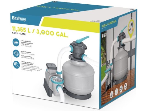 Bestway Bestway wydajna Pompa piaskowa do basenu złączki + węże 11355 L/h 58486