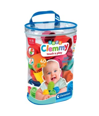 Clementoni Clemmy Kolorowy Zestaw 40 Miękkich Klocków Clementoni 17878