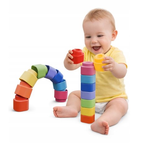 Clementoni Clemmy Magiczna Tęcza Klocki 9 Elementów Miękki Sensoryczne Clementoni 17604