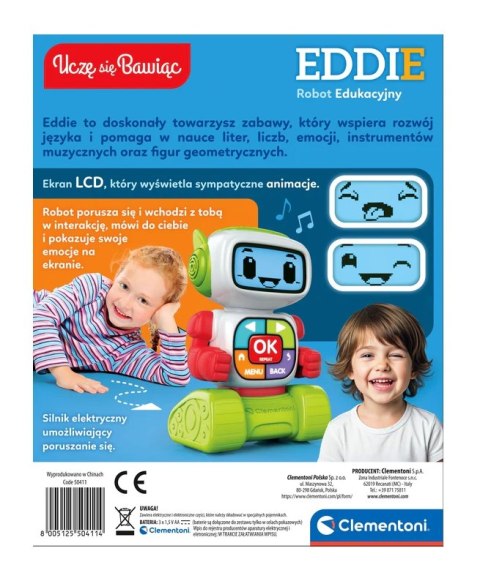 Clementoni Edukacyjny Robot Eddie Język Polski Uczę się Bawiąc Clementoni 50411