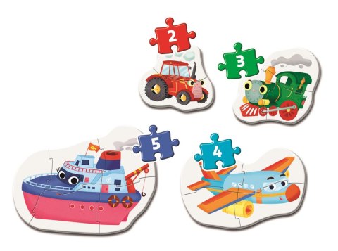 Clementoni Moje Pierwsze Puzzle 2-3-4-5 TRANSPORT POJAZDY Clementoni 20811