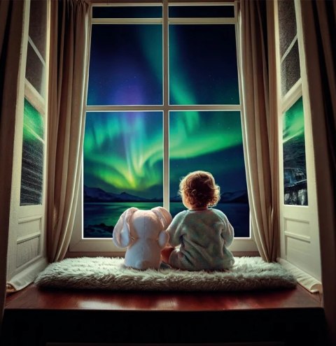 Clementoni Projektor Przytulanka Arktyczny Króliczek Zorza Polarna Clementoni 17594