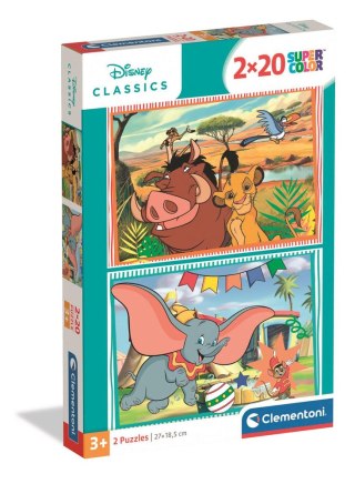 Clementoni Puzzle 2x20 Super Color DISNEY CLASSIC KRÓL LEW I DUMBO Clementoni 24837