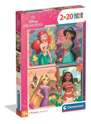 Clementoni Puzzle 2x20 Super Color DISNEY KSIĘŻNICZKI Clementoni 24092