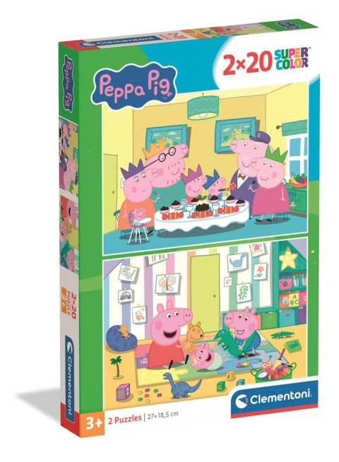 Clementoni Puzzle 2x20 Super Color ŚWINKA PEPPA Clementoni 24831