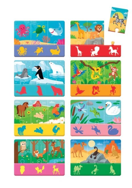 Clementoni Puzzle Zwierzęta i Ich Cienie Uczę się Bawiąc Język Polski Clementoni 50762