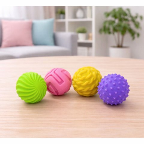 LEAN TOYS Magnetyczne Silikonowe Piłki Antystresowe W Etui Kolorowe 2,5 cm 4 el.