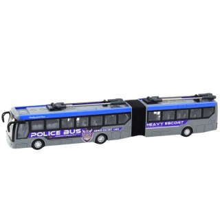 LEAN Toys Autobus Policyjny Przegubowy Zdalnie Sterowany RC Światła Szary 1:32