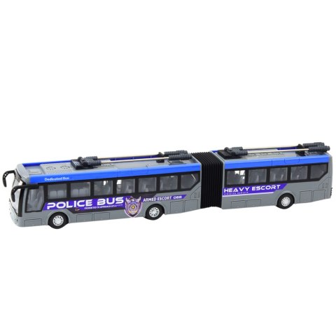 LEAN Toys Autobus Policyjny Przegubowy Zdalnie Sterowany RC Światła Szary 1:32