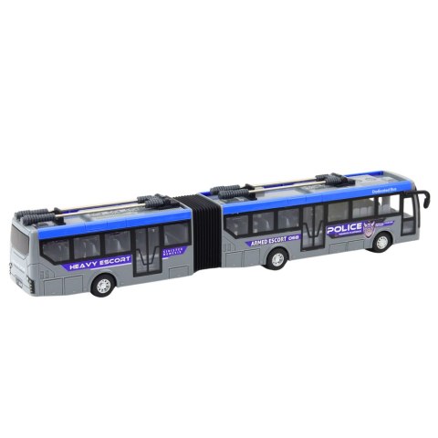 LEAN Toys Autobus Policyjny Przegubowy Zdalnie Sterowany RC Światła Szary 1:32