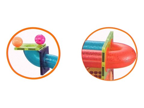 LEAN Toys Magnetyczne Klocki Bloczki 145 Elementów 3D Zjeżdżalnia Dla Piłek