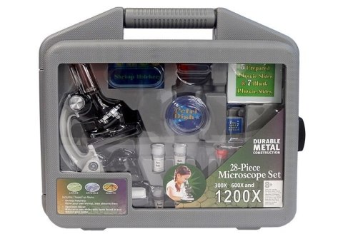 LEAN Toys Mikroskop Dziecięcy Walizka Nauka 300x 600x 1200x