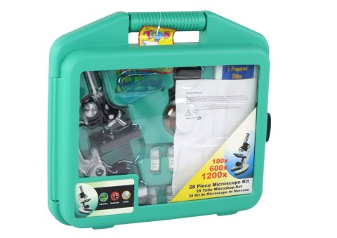 LEAN Toys Mikroskop Dziecięcy Walizka Nauka 300x 600x 1200x