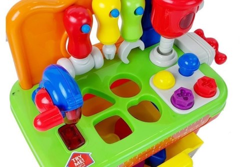 LEAN Toys Warsztat Dla Niemowląt Zestaw Narzędzi Sorter z Dźwiękiem i Światłem