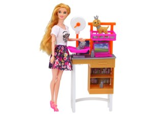 LEAN Toys Zestaw Lalka Z Psami Kot Karma Weterynarz Akcesoria