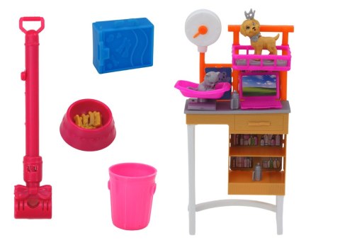 LEAN Toys Zestaw Lalka Z Psami Kot Karma Weterynarz Akcesoria