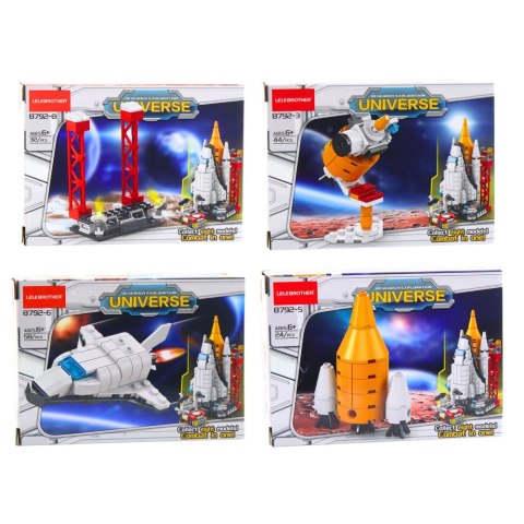 LEAN TOYS Klocki Konstrukcyjne Stacja Kosmiczna Rakieta Kolekcja 24-58 el. Mix