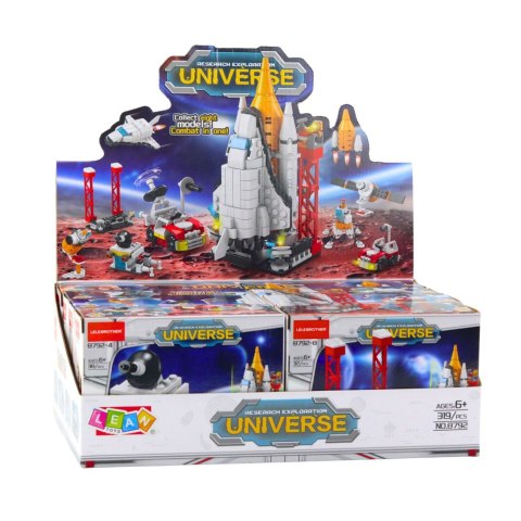 LEAN TOYS Klocki Konstrukcyjne Stacja Kosmiczna Rakieta Kolekcja 24-58 el. Mix
